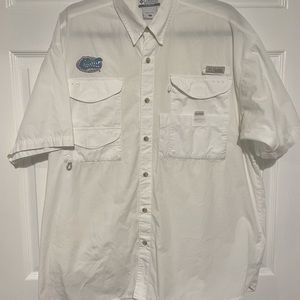 Columbia Button Men’s Up Gators Shirt White Size Large
